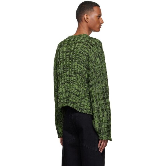 Eckhaus Latta Accordion Unisex Cotton Sweater in Grey - Picture 3 of 5